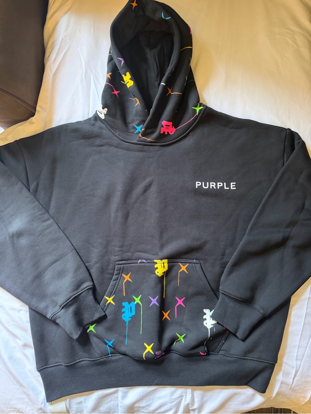 Monogram purple Brand Hoodie 
White Label 
100% cotton 
Oversized hoodie